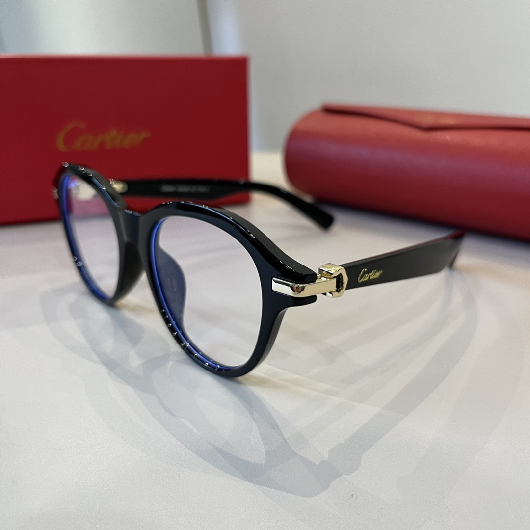 Очки Cartier черные с золотым декором
