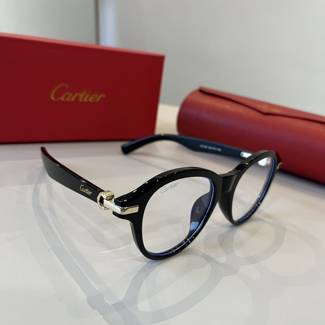 Очки Cartier черные с золотым декором