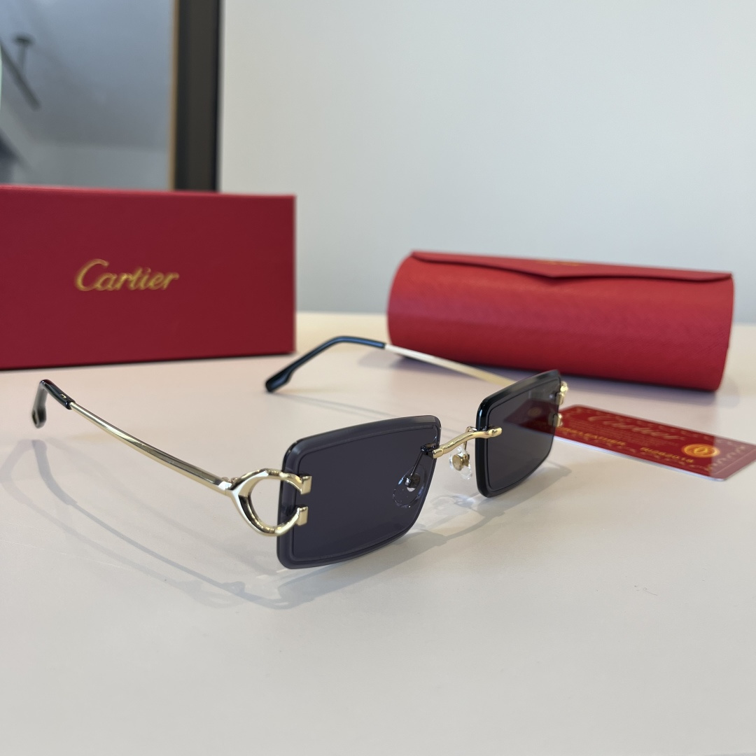 ️ ️ CARTIE*卡地亚 珍贵太阳眼镜金属材质 得️C镜腿十无框超轻电镀工艺精湛气质十足!新款刚刚到货官网原版超高品质,超高档奢华的象征
