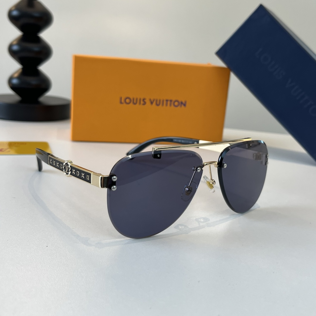 Мужские солнцезащитные очки с темной оправой Louis Vuitton