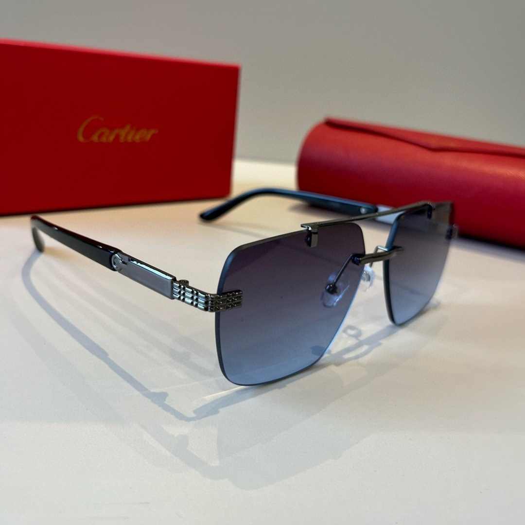 Солнцезащитные очки с металлической оправой Cartier