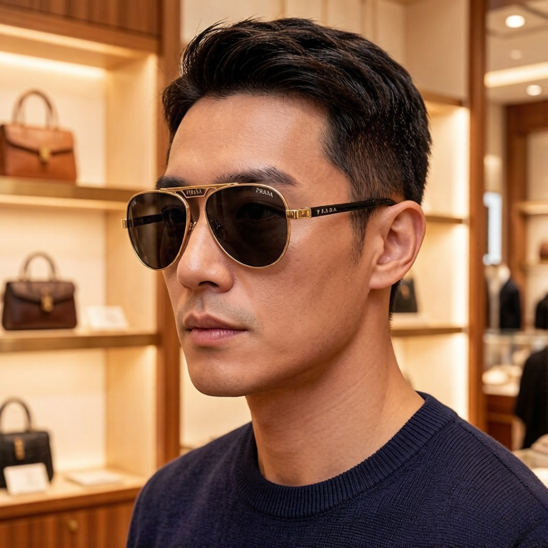 NO:896834,PRADA's new first-release sunglasses, the same style for men and women, invincible and comfortable to wear, fashionable and trendy, classic metal single-beam pilot toad-shaped fashion sunglasses, glasses, sunglasses, sunglasses, glasses, prada, prada19860909普拉达PRADA新款首发太阳镜 男女同款佩戴无敌舒适 时尚潮流款 经典款金属单梁飞行员蛤蟆形时尚太阳镜眼镜墨镜太阳镜,眼镜,prada,prada,glasses