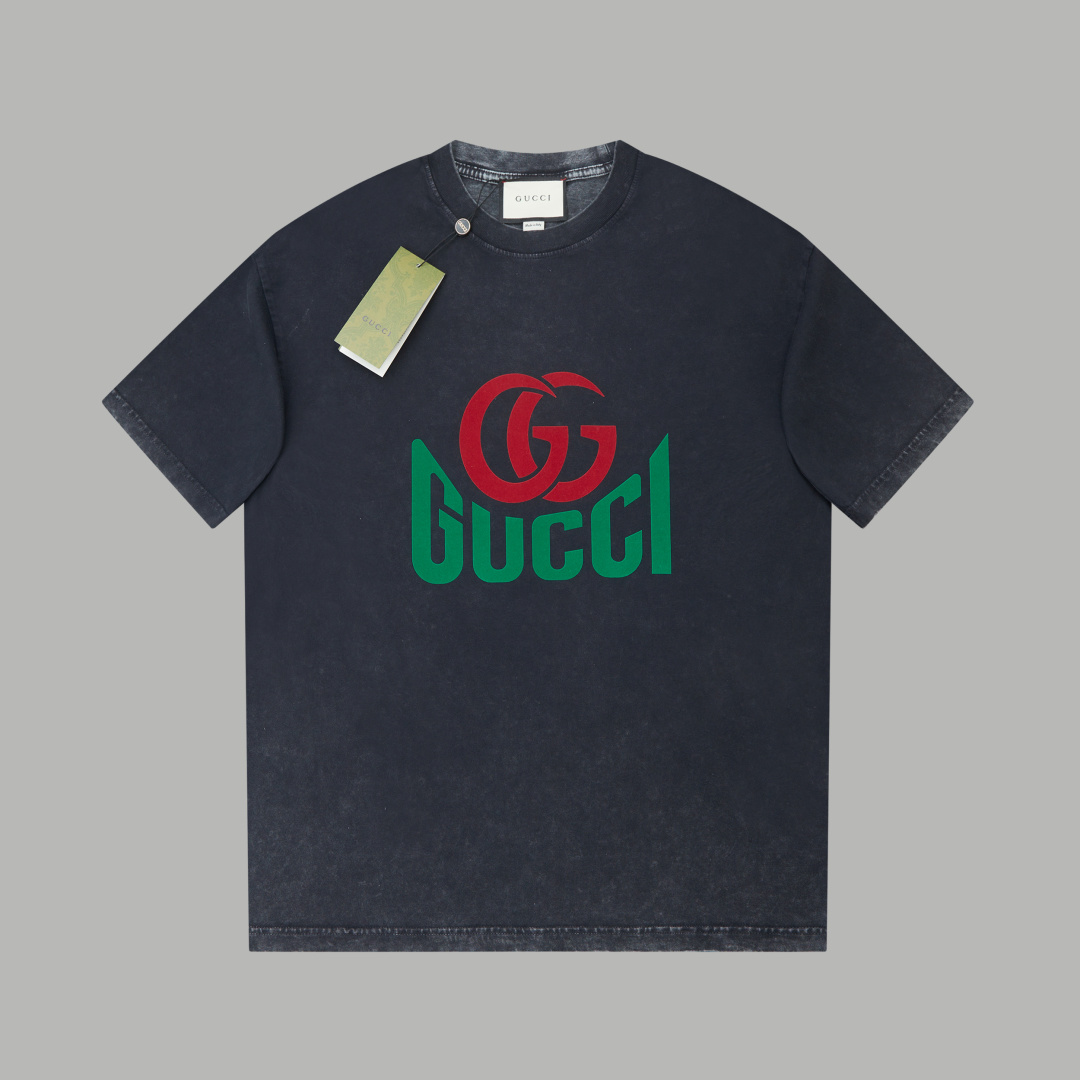 ✨GU✨🆕25SS primavera/verano nuevo estilo, camiseta de manga corta con estampado envejecido, lujo ligero, imprescindible…