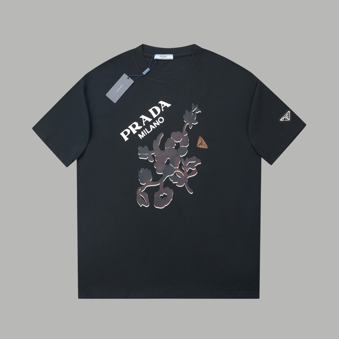 ✨Pra✨🆕25SS nuevo estilo de primavera y verano Mangas cortas florales degradadas Artículo esencial de lujo ligero para …