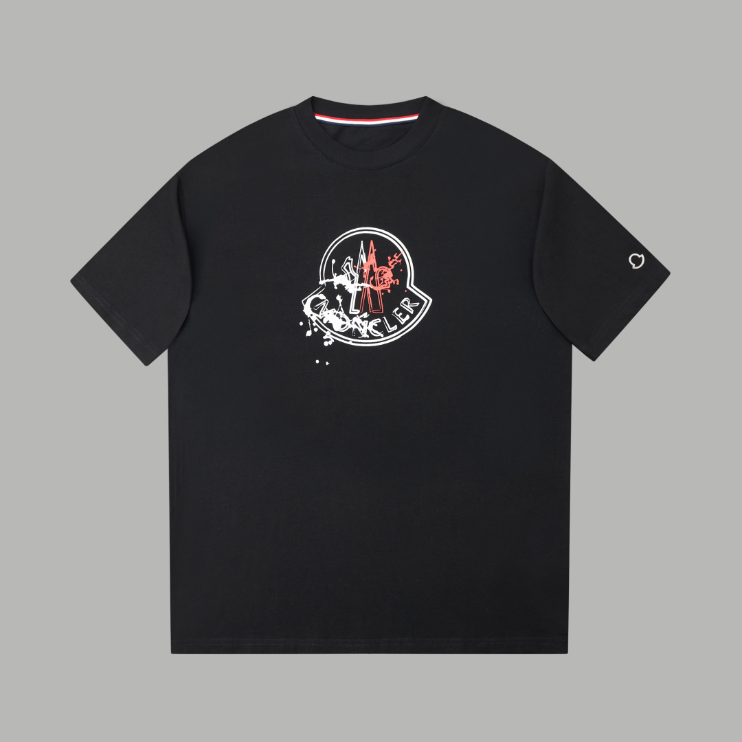 ✨MO✨🆕25SS camiseta de manga corta de principios de primavera, letras de colores con estampado de pasta levantada, lujo…