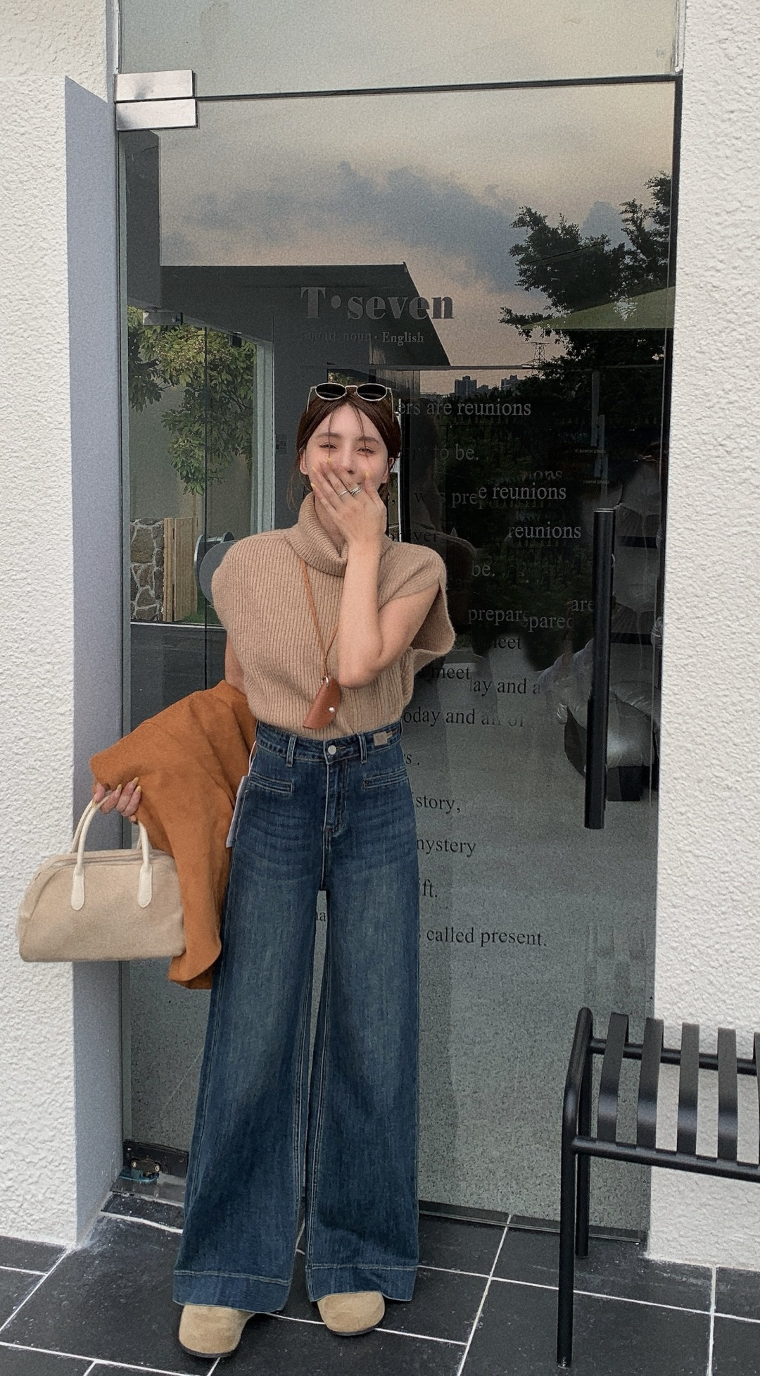 “High-End Quality Women’s Heavy-Pound Jeans: Classic, Retro, High-Waist Style for Long Legs” - 图片 2