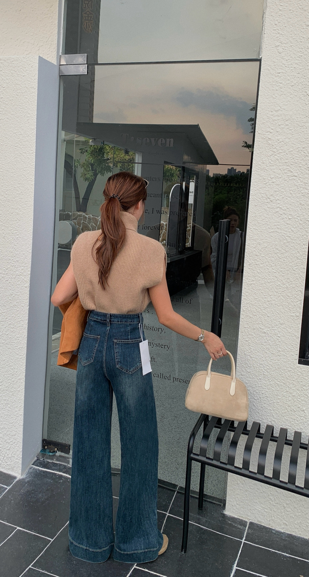 “High-End Quality Women’s Heavy-Pound Jeans: Classic, Retro, High-Waist Style for Long Legs” - 图片 5