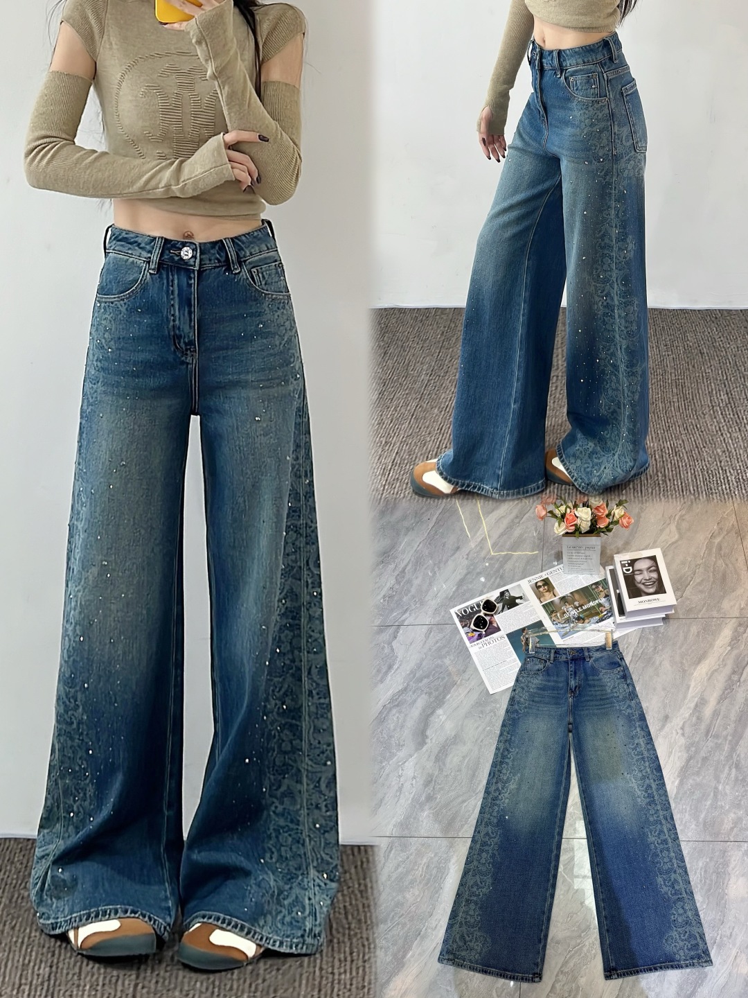 “High-End Women’s Suit: Miu-Exploited Unicorns and Classic Cowboys in Blue Diamond Styling” - 图片 1