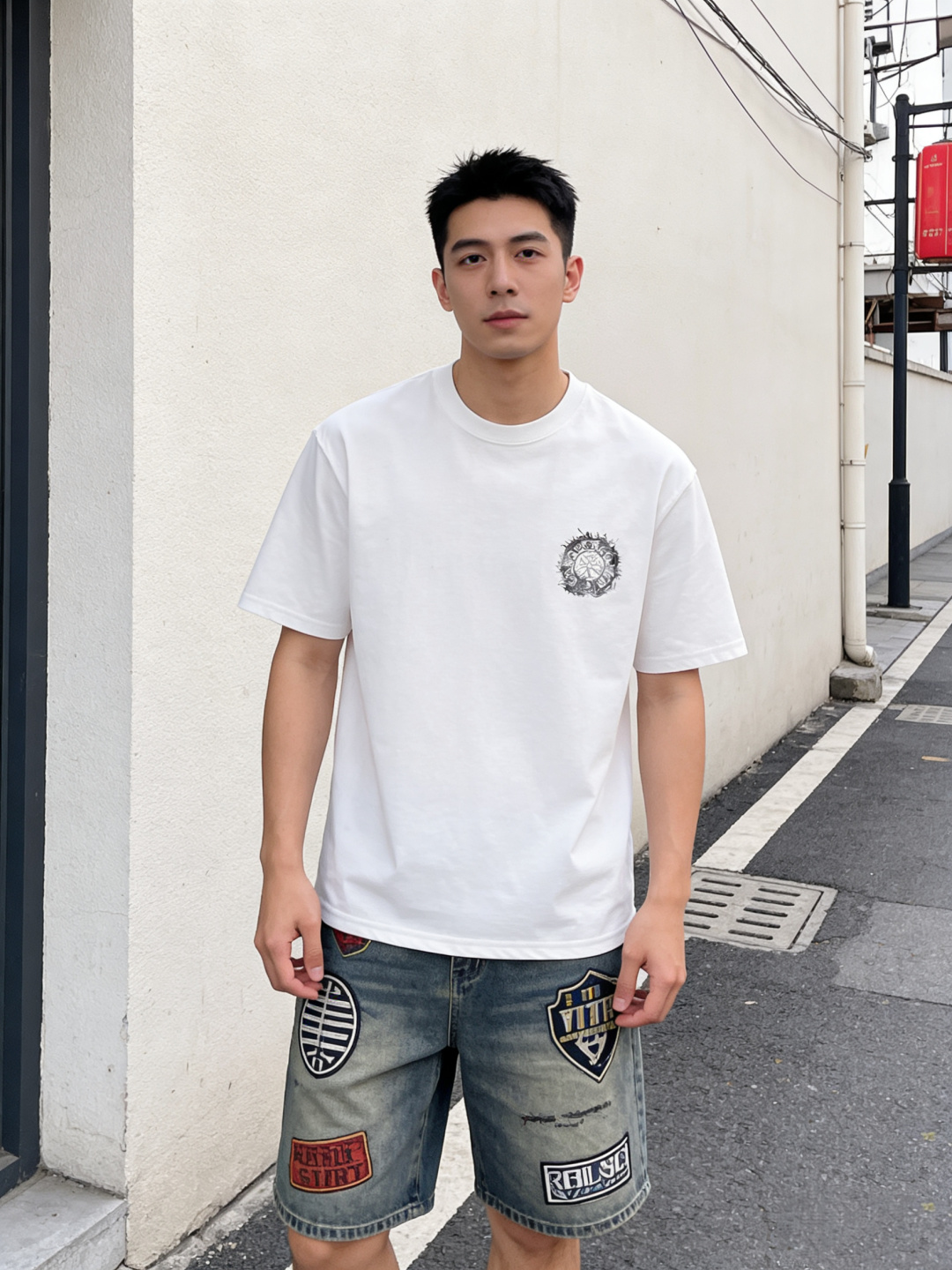 NO:935285,Chro* ss26 early spring and summer style round neck short-sleeved T-shirt with printed pattern on the chest is a must-have for fashionistas!  Customized 220g high-weight mercerized fabric, with delicate hand feel and good skin-friendliness. The smart digital logo on the chest is exquisite and stylish, simple, medium and high-end, casual version. The upper body is super age-reducing. The code number is M-XXXL, chrome hearts, T-shirt, tees, t-shirt,19860909Chro*克罗心 ss26早春夏款 胸前印花图案圆领短袖T恤,更是时尚达人必须入手的一件！定制220g高克重丝光面料 ,手感细腻 亲肤性很好.胸前智能数码logo精致有型,简约中满高级感,休闲版型 上身超级减龄 码数M-XXXL,,chrome hearts,T-shirt,tees，t-shirt,,Men's clothing