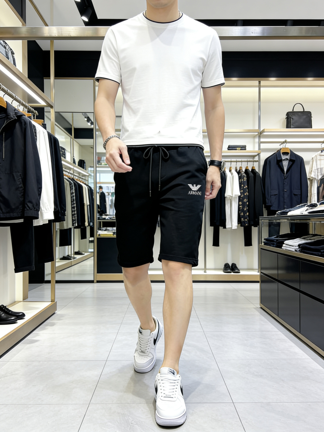 NO:926308,Arm* Armani ss26 early spring and summer men's casual shorts are a versatile item. The elastic waist drawstring design has a soft feel and good shape retention. The low elastic structure makes the trousers just right in elasticity and not easy to wrinkle!  Size M-XXXL,,armani,shorts,19860909Arm*阿玛尼 ss26早春夏款男士休闲短裤,堪称百搭单品,弹性松紧腰边抽绳设计,手感柔软、保型性好、低弹丝的构造使裤身弹性恰到好处,并且不易起皱！码数M-XXXL,,armani,shorts,,Men's clothing