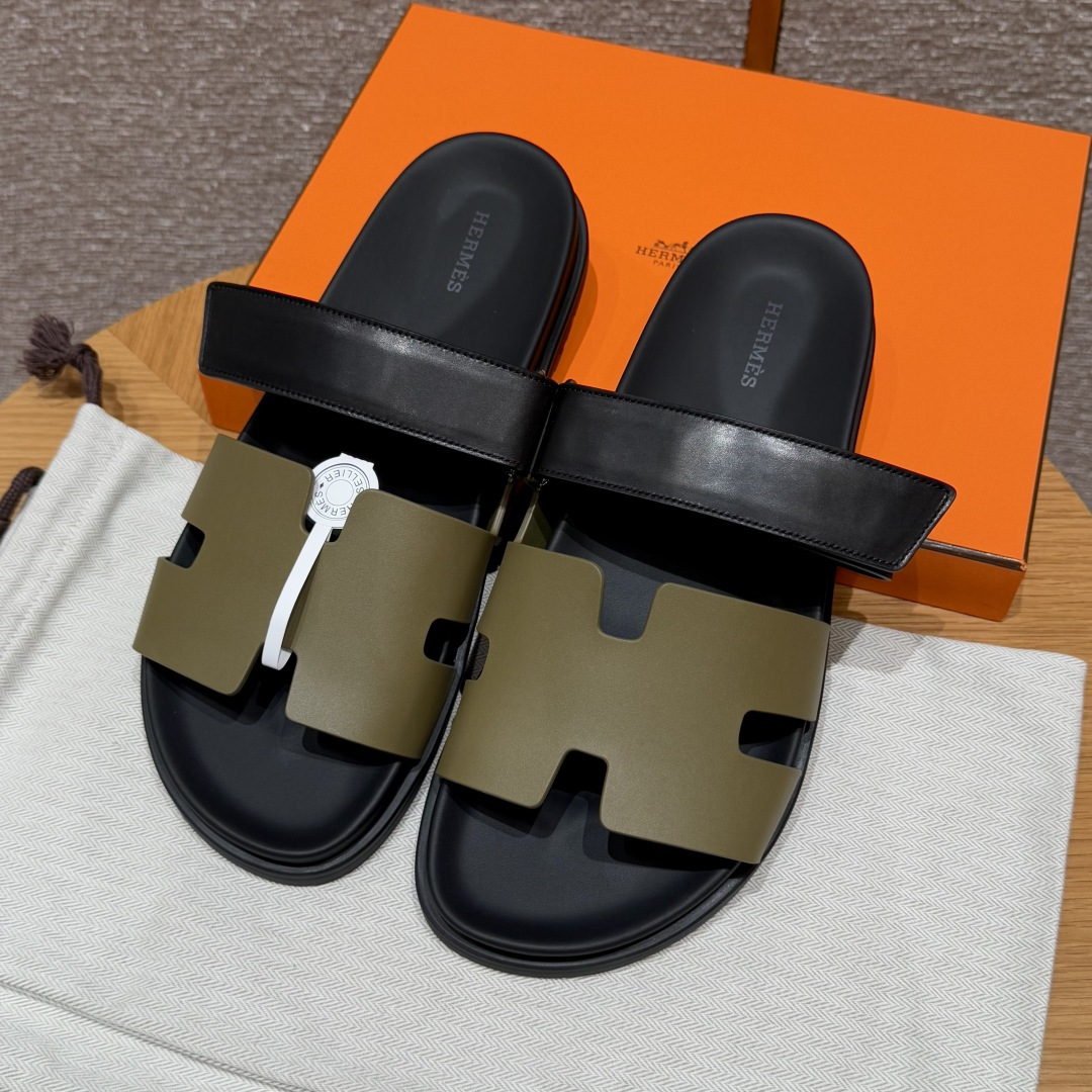 HERMES Chyper サンダル ビーチサンダル メンズ 春秋用 ファッション クラシック