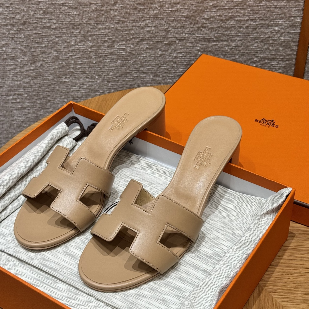 HERMES Oasis Epsom Slippers Plat Effen Band Slippers Dames Lente Herfst Mode Klassiek
