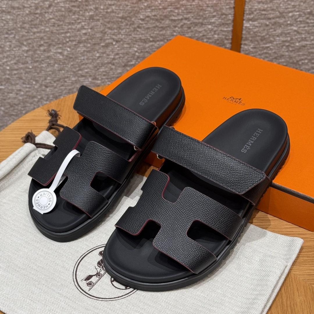 HERMES Chyper Slippers, teenslippers, dames, lente/herfst, modieus klassiek