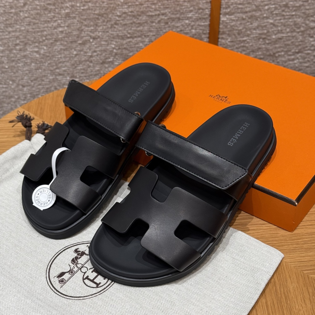 HERMES Chyper 슬리퍼 원스트랩 슬리퍼 여성용 봄가을용 패션 클래식