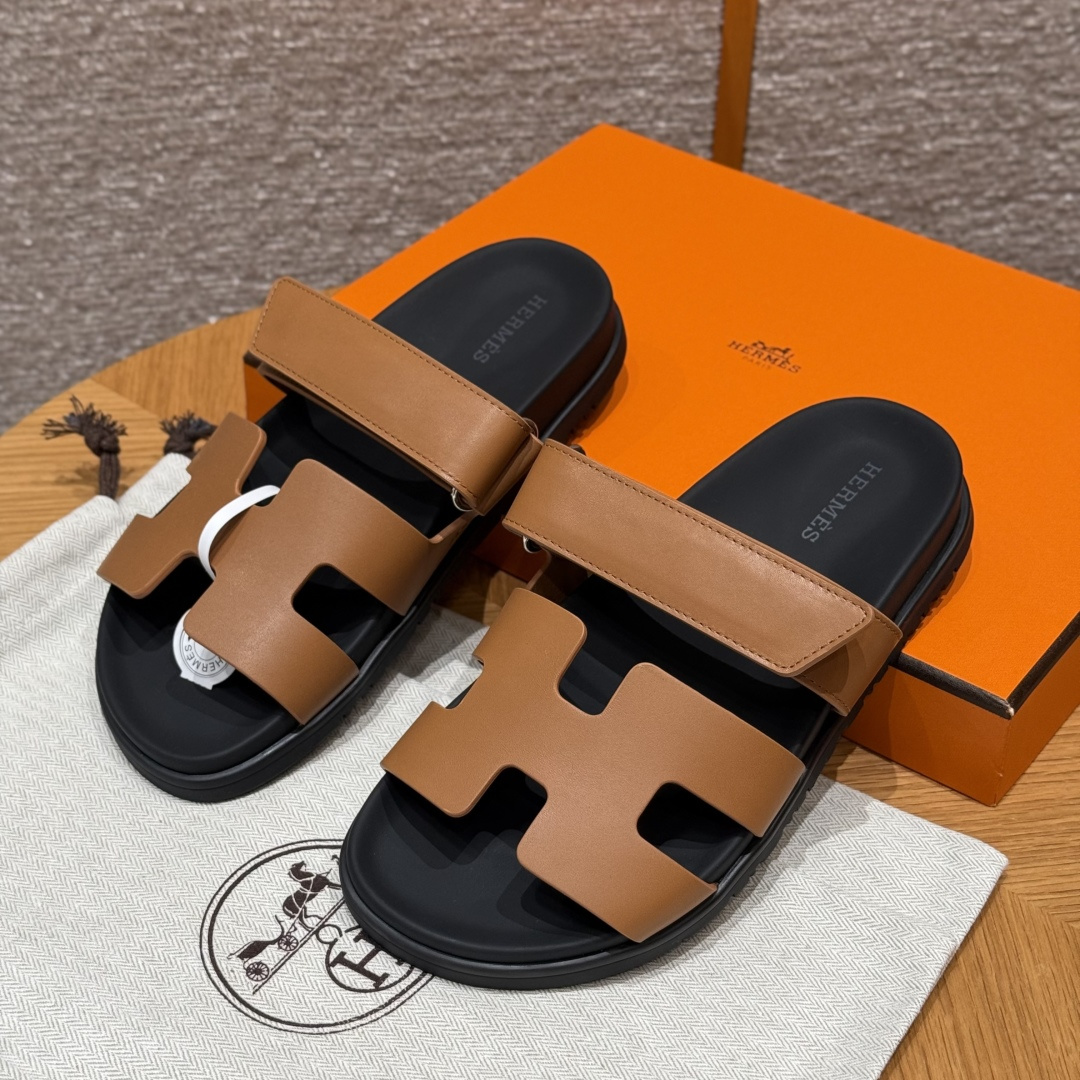 HERMES Chyper 슬리퍼 원스트랩 슬리퍼 여성용 봄가을용 패션 클래식