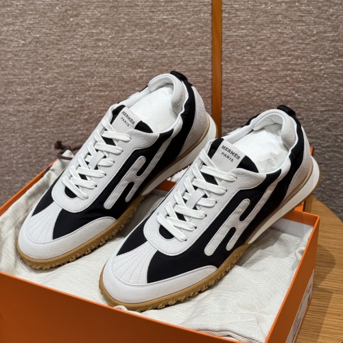 Hermès 617-Jet Sneaker: Black and White Deer Leather Canvas, Rubber Outsole 1 Hermès 617-Jet Sneaker: Black and White Deer Leather Canvas, Rubber Outsole