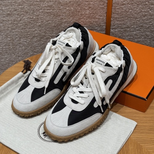 Hermès Men's Jet Sneaker in Black and White Leather and Canvas 1 Hermès Men's Jet Sneaker in Black and White Leather and Canvas