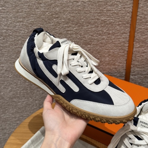 Hermès 617-Jet Navy Blue & White Men's Sneakers - Deer Leather Canvas 1 Hermès 617-Jet Navy Blue & White Men's Sneakers - Deer Leather Canvas