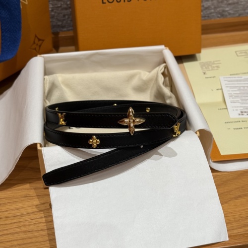 Louis Vuitton Mini Flowergram Studs 15 mm Black Leather Belt for Women 1 Louis Vuitton Mini Flowergram Studs 15 mm Black Leather Belt for Women