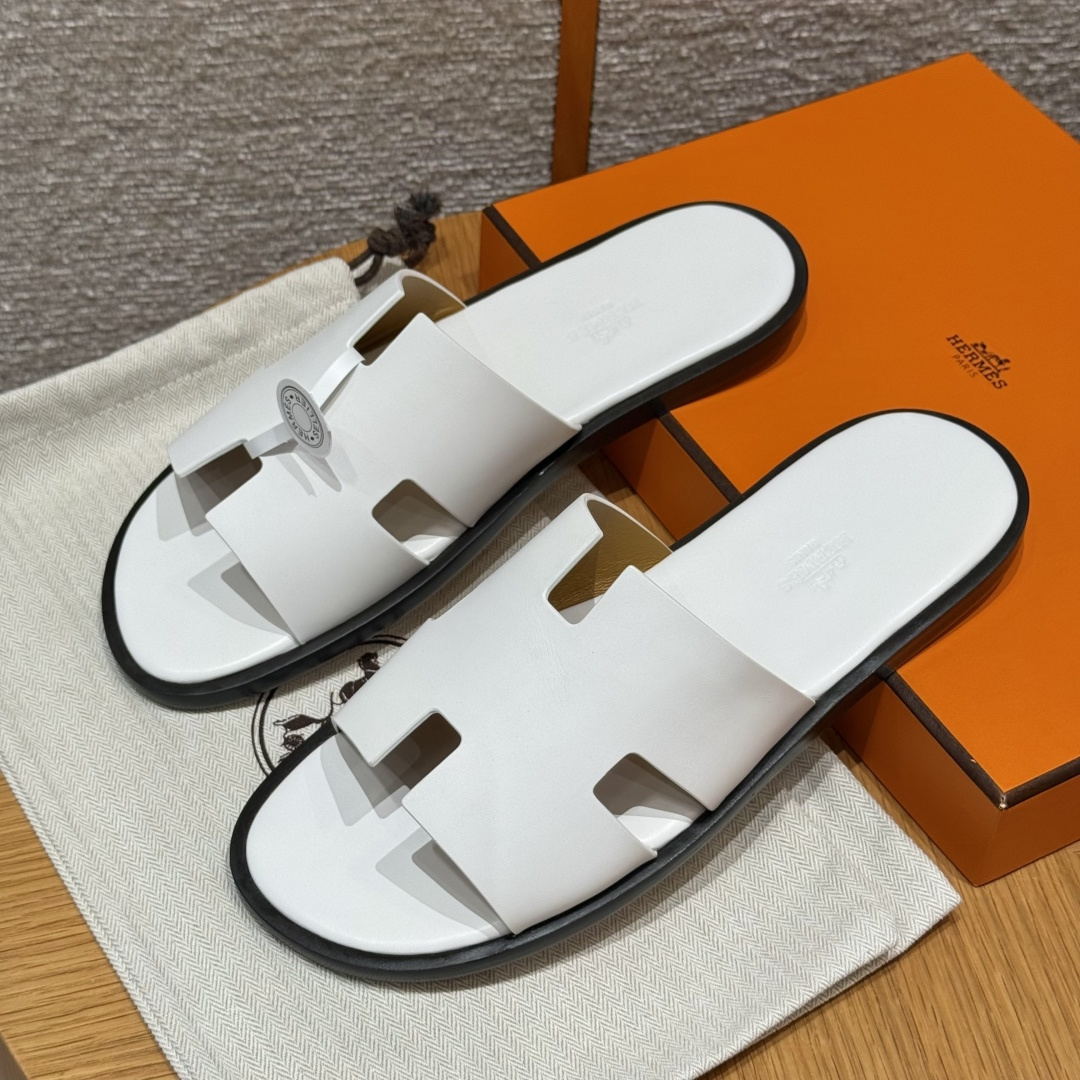 HERMES lzmir Epsom-平織 サンダル メンズ 春秋用 ファッションクラシック
