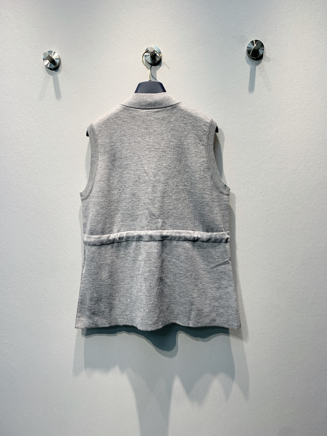 LV Wool Blend Sleeveless Drawstring Waist Vest
