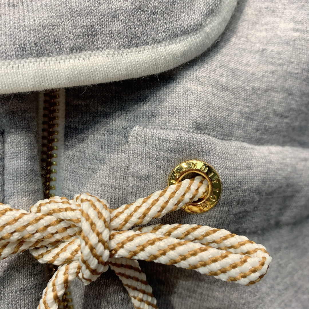LV Wool Blend Sleeveless Drawstring Waist Vest