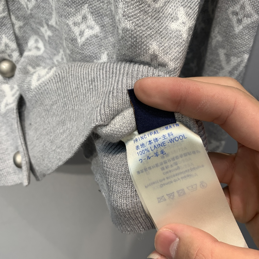 louis vuitton grey monogram jacquard pullover