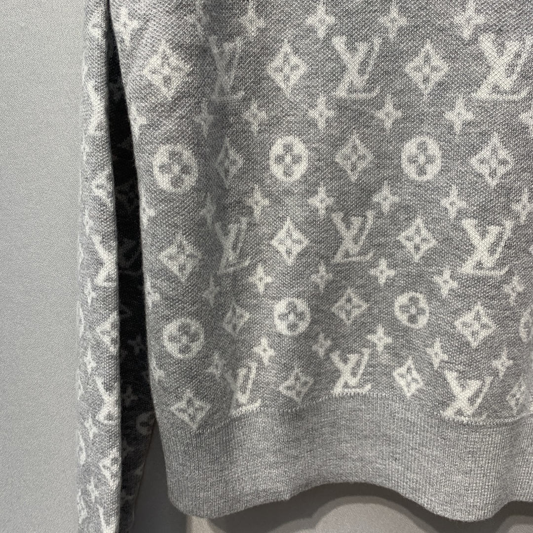 louis vuitton grey monogram jacquard pullover