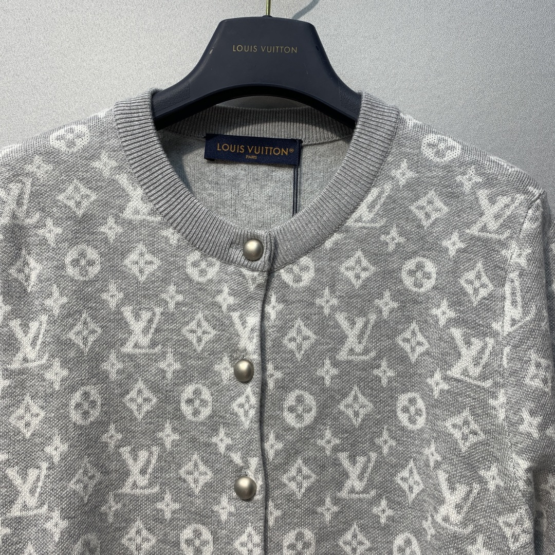 louis vuitton monogram brushed knit cardigan