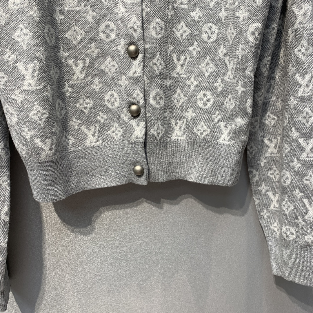 louis vuitton monogram brushed knit cardigan
