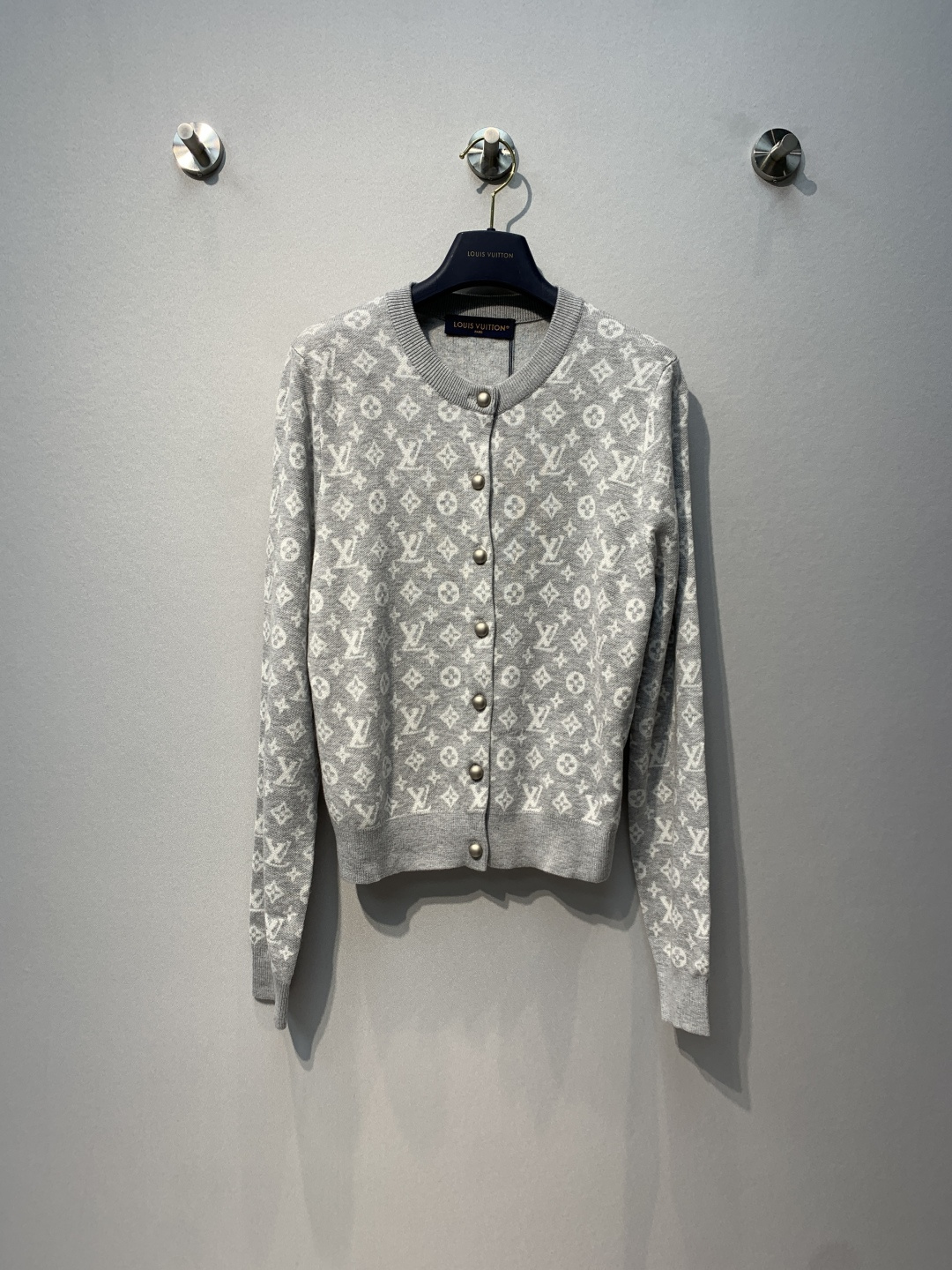 louis vuitton monogram brushed knit cardigan