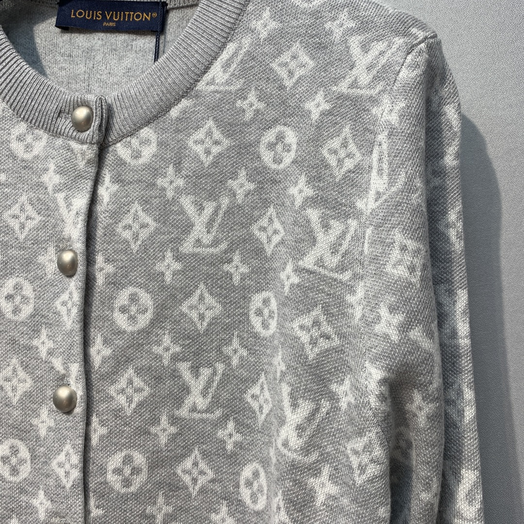louis vuitton monogram brushed knit cardigan