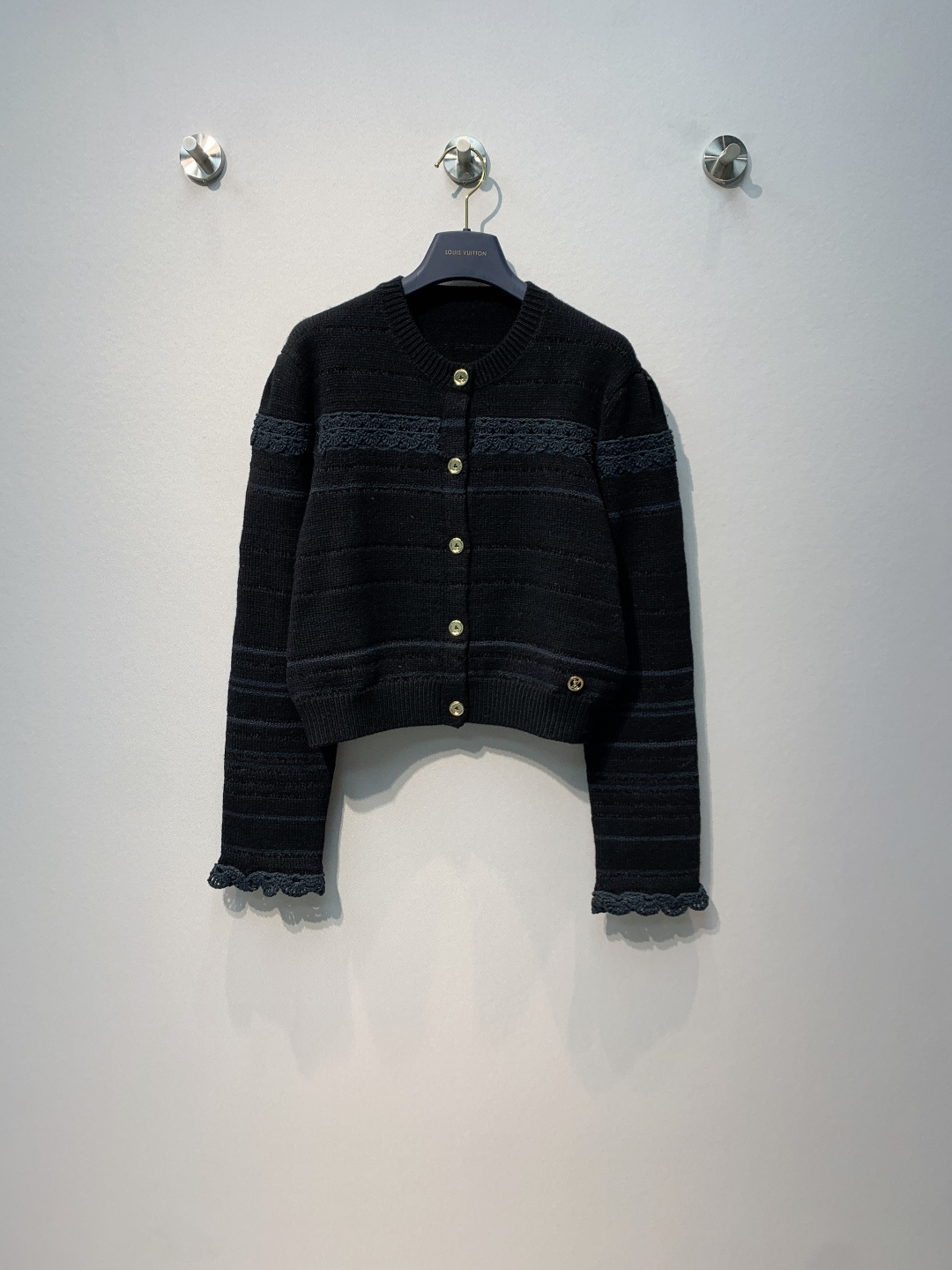 Louis Vuitton Black Textured Cardigan