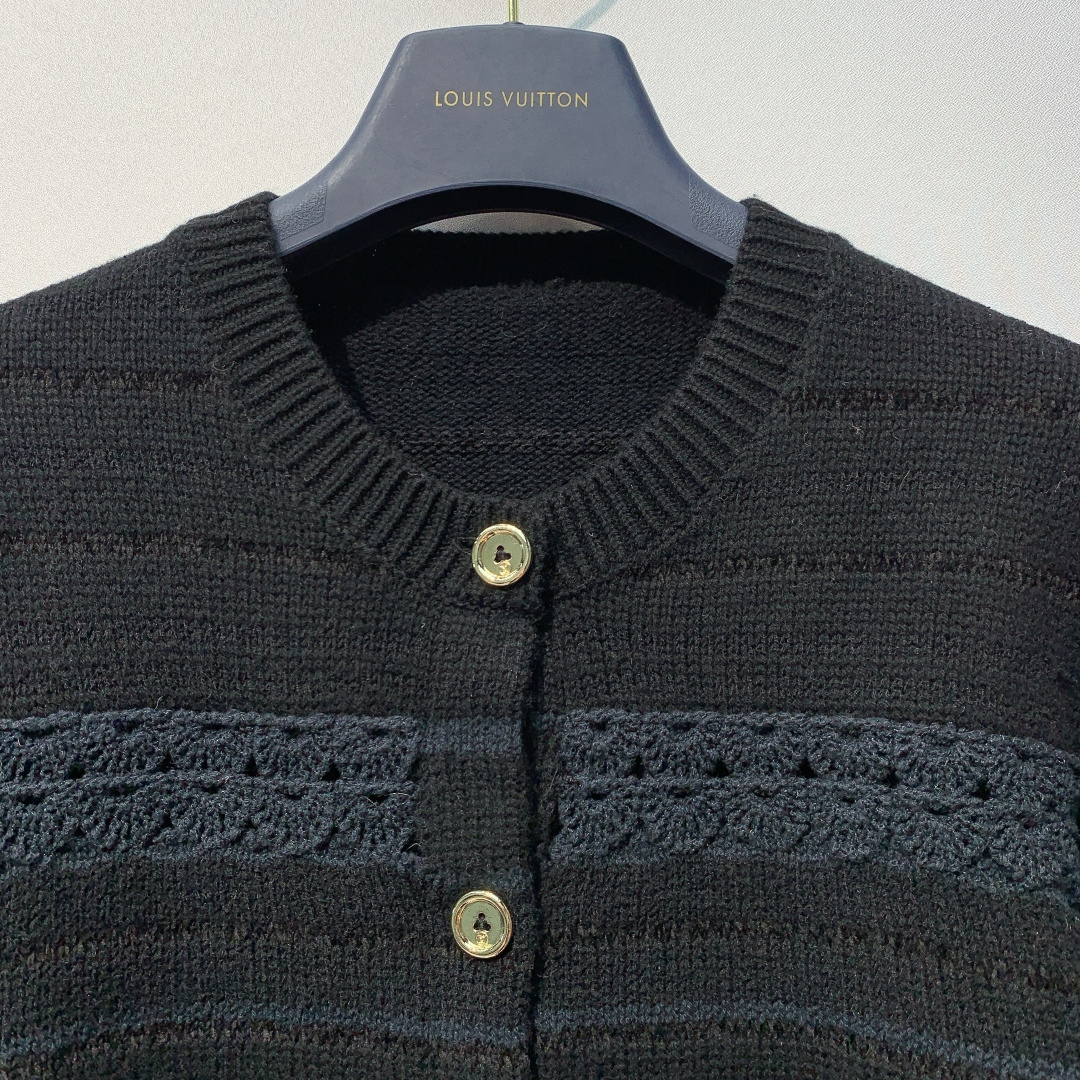 Louis Vuitton Black Textured Cardigan