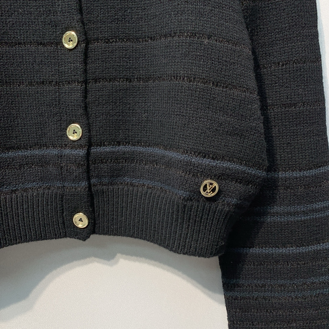 Louis Vuitton Black Textured Cardigan