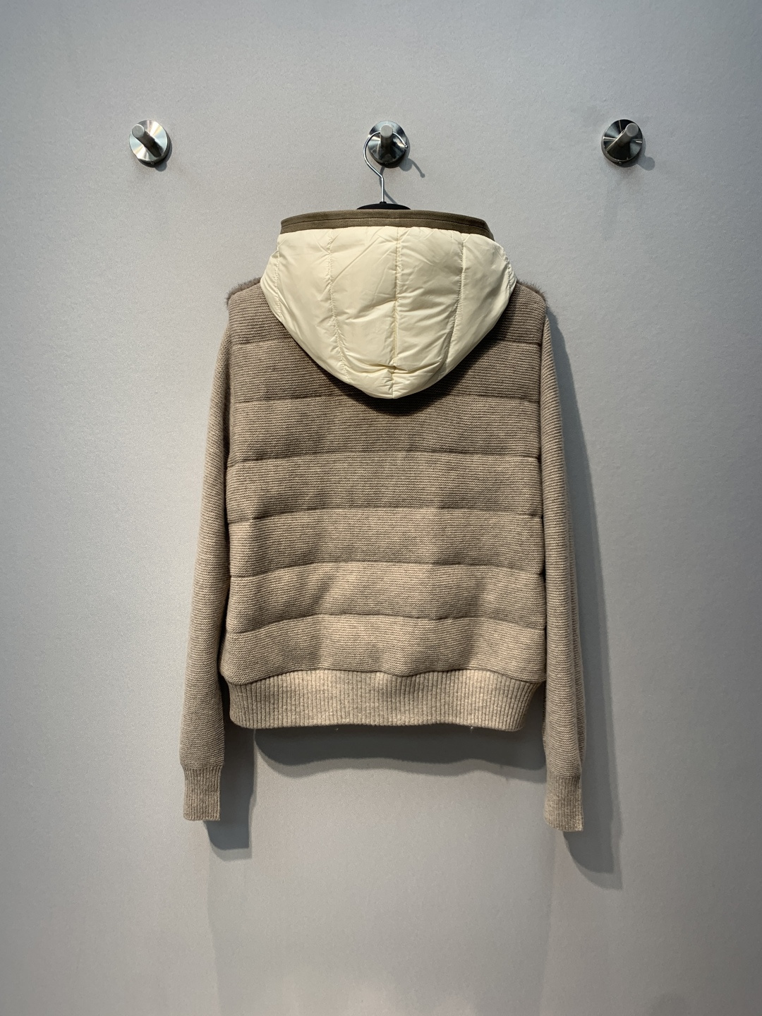 Brown Fuzzy Panel Hooded Zip Jacket