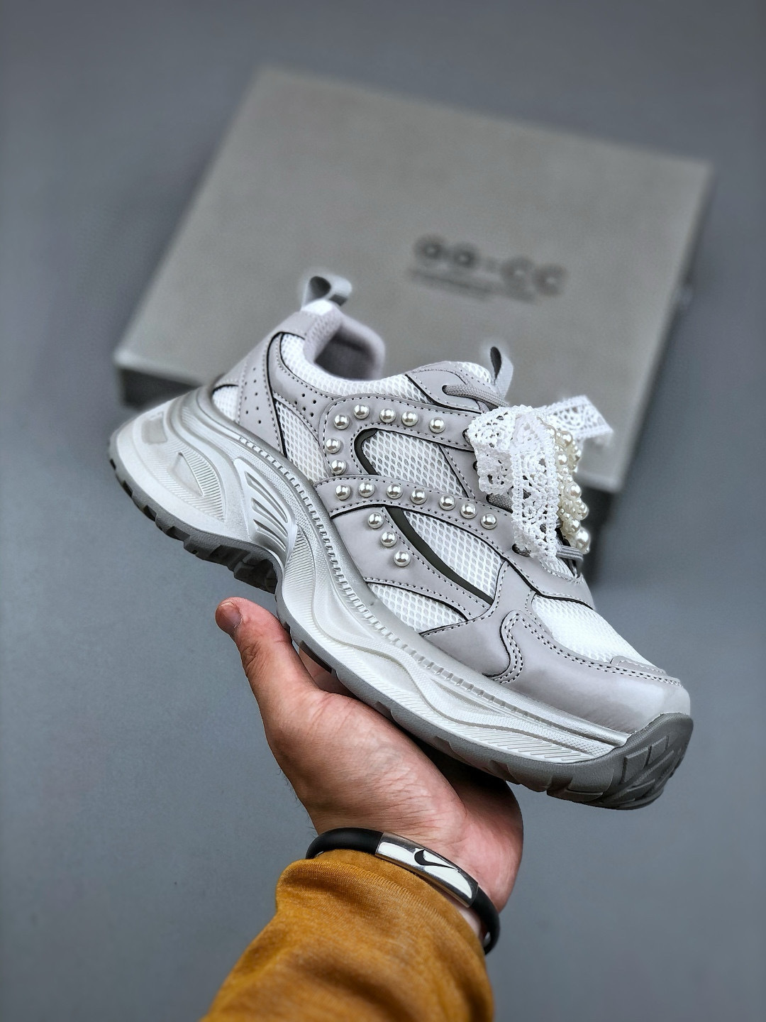 Gucci Chunky Low-Top Sneakers with Pearl Chain and Lace Detail - Stylish and Chic 5 cmp i1745952784184 6088 0 3