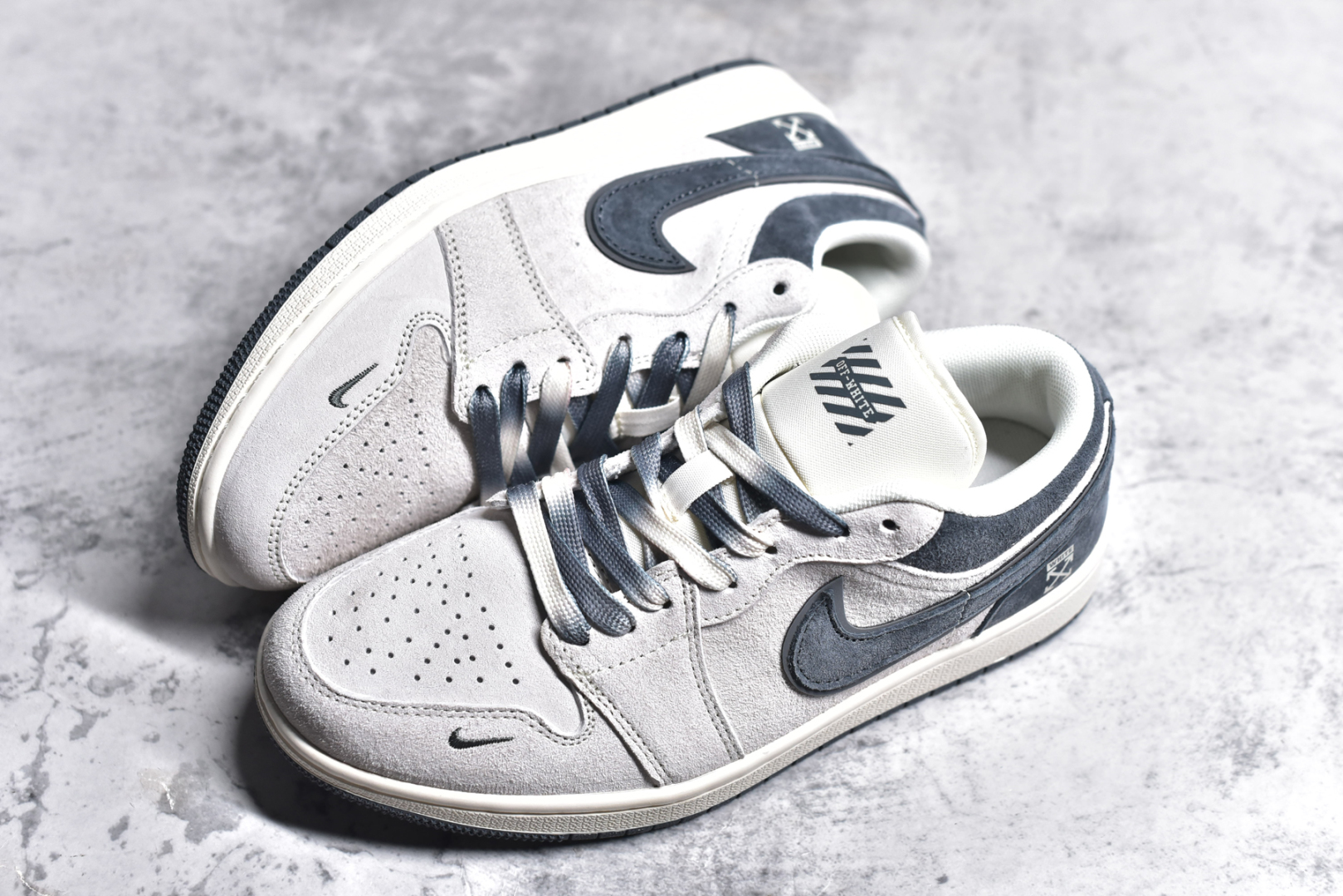 图片[7]-#Air Jordan 1 Low AJ1 乔1 OF联名-全猪八水泥灰标 高端定制 低帮复古篮球鞋 DM9188-002 #定制鞋盒 大厂纯原品质出货 超高清洁度 皮料切割干净无任何毛边 细节完美 尺码：36 36.5 37.5 38 38.5 39 40 40.5 41 42 42.5 43 44 44.5 45-选品中心