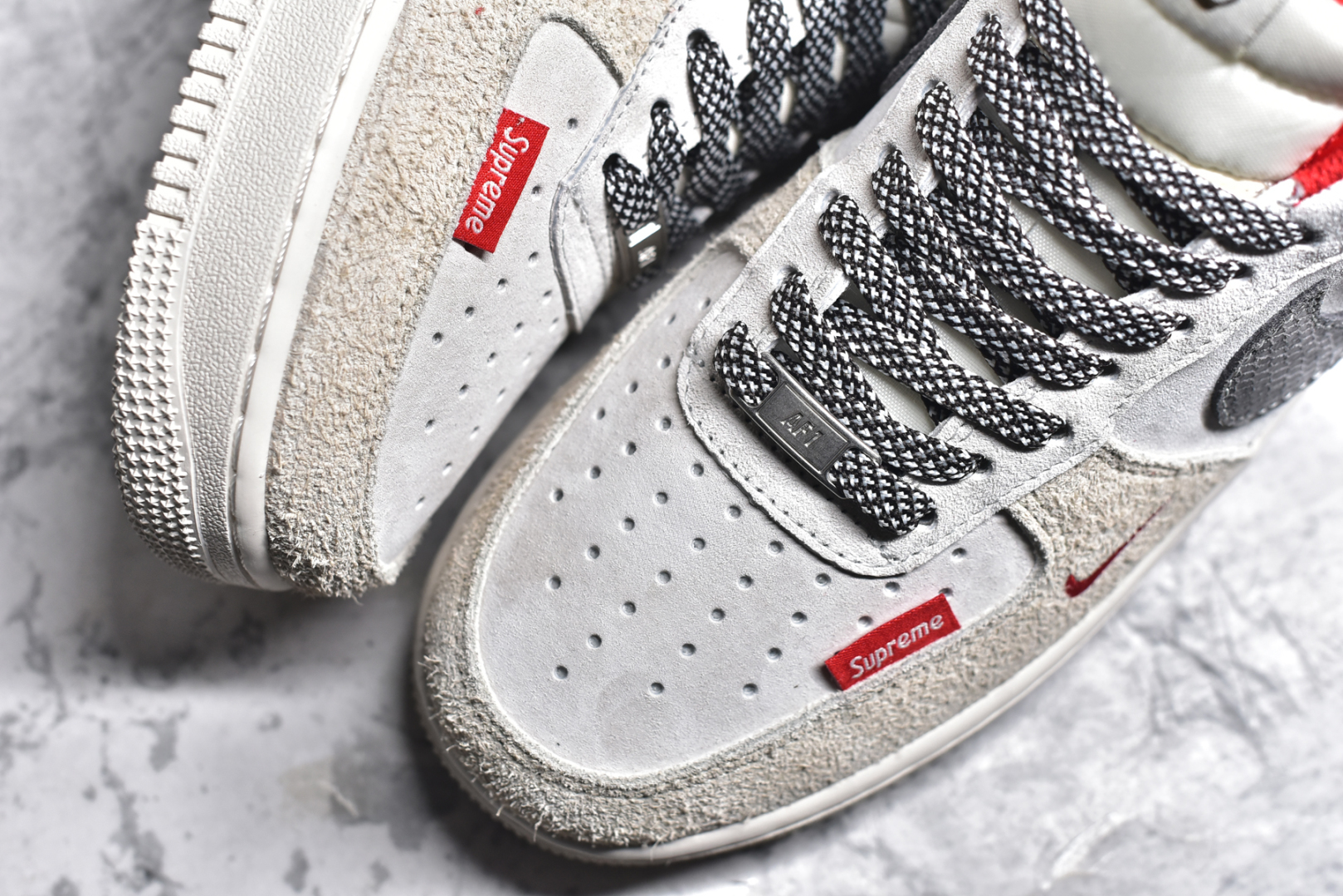 图片[8]-#NK Air Force 1\’07 Low Supreme联名 灰蛇鳞 空军一号低帮休闲板鞋 DM6688-010 #原楦头原纸板 原装鞋盒 定制五金配件 内置全掌气垫 原厂鞋底 尺码：36 36.5 37.5 38 38.5 39 40 40.5 41 42 42.5 43 44 44.5 45-选品中心