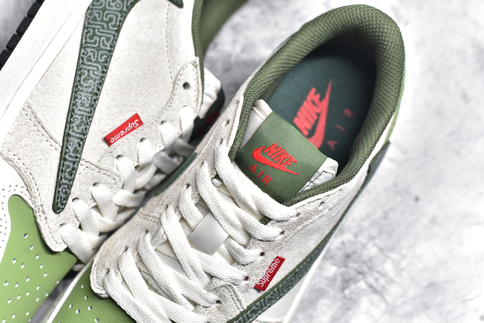 图片[9]-#TS x Air Jordan AJ1 Low 倒钩低帮联名定制配色 DM7866-075 原厂内置气垫魔块 A模大底 头层小牛皮 鞋舌AJ原厂专用牛津布+AJ专用反口珍珠布+原厂无杂质高弹内里海棉+特殊封边弹力鞋带 尺码：36 36.5 37.5 38 38.5 39 40 40.5 41 42 42.5 43 44 44.5 45 46 47.5-选品中心