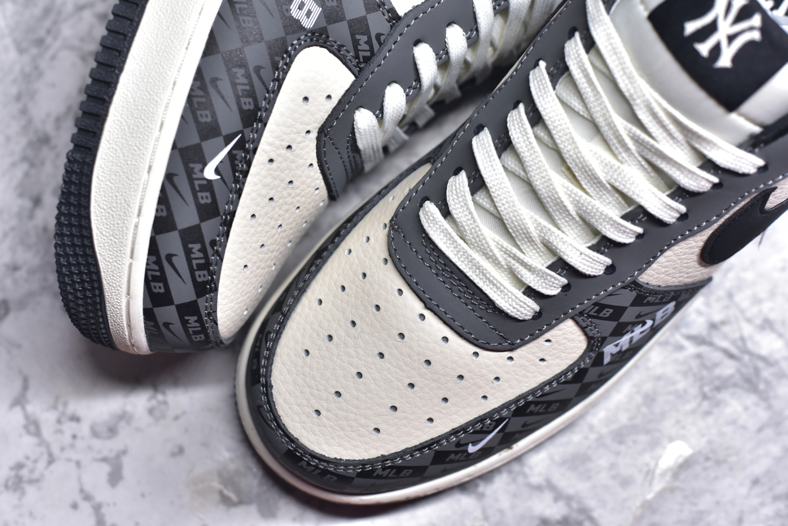 图片[8]-#Nk Air Force 1\’07 Low MLB联名 暗格米灰 空军一号低帮休闲板鞋 DF0188-038 #原楦头原纸板 原装鞋盒 定制五金配件 内置全掌气垫 原厂鞋底 尺码：36 36.5 37.5 38 38.5 39 40 40.5 41 42 42.5 43 44 44.5 45 9.D4-选品中心