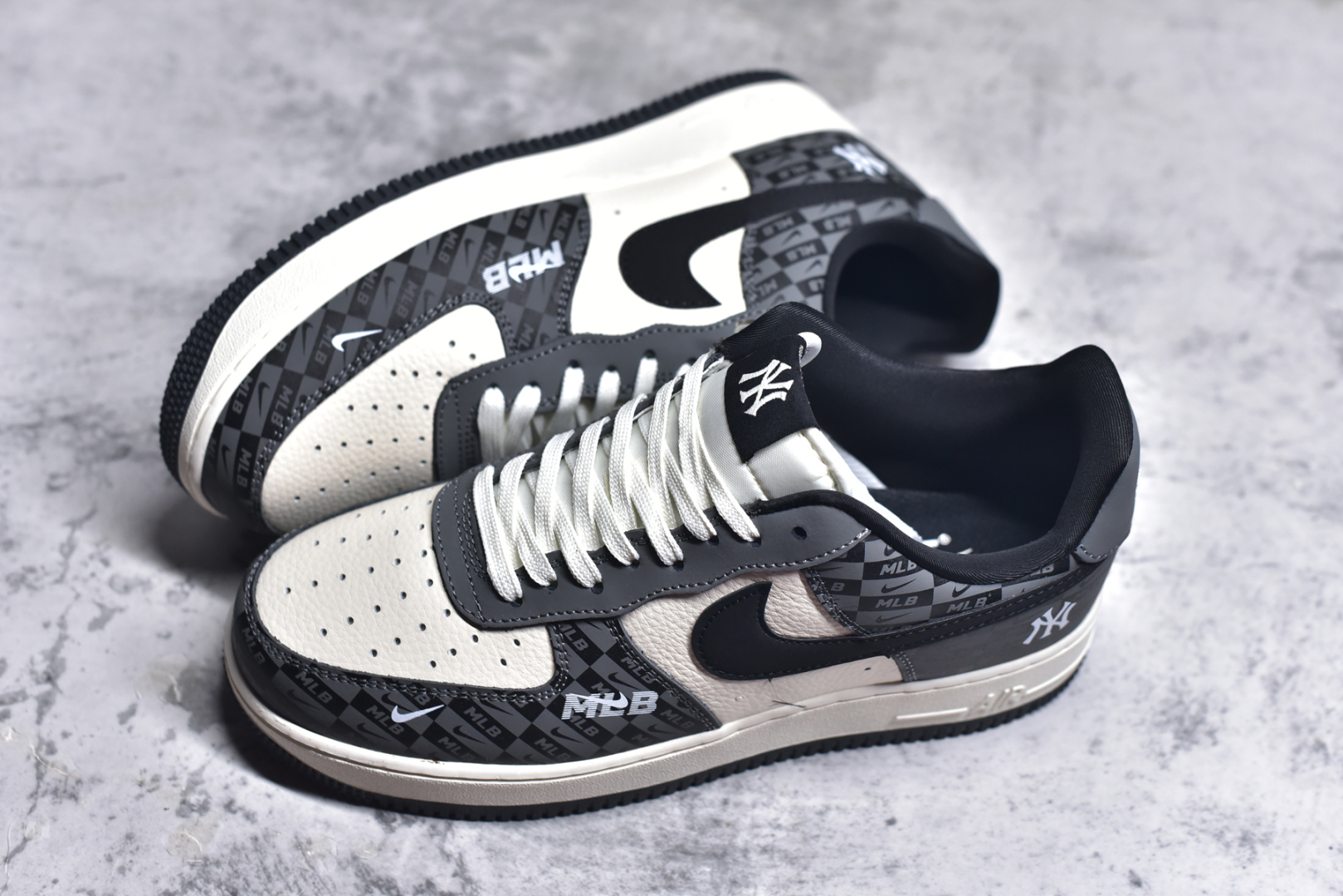 图片[7]-#Nk Air Force 1\’07 Low MLB联名 暗格米灰 空军一号低帮休闲板鞋 DF0188-038 #原楦头原纸板 原装鞋盒 定制五金配件 内置全掌气垫 原厂鞋底 尺码：36 36.5 37.5 38 38.5 39 40 40.5 41 42 42.5 43 44 44.5 45 9.D4-选品中心