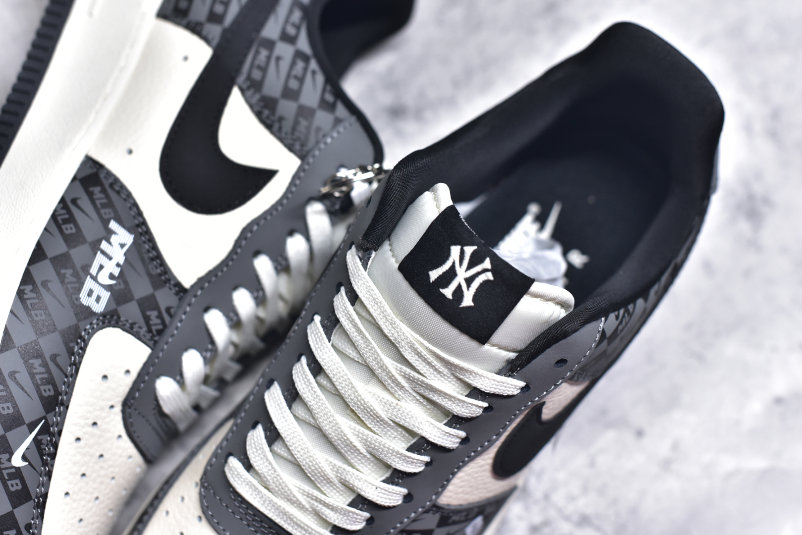 图片[9]-#Nk Air Force 1\’07 Low MLB联名 暗格米灰 空军一号低帮休闲板鞋 DF0188-038 #原楦头原纸板 原装鞋盒 定制五金配件 内置全掌气垫 原厂鞋底 尺码：36 36.5 37.5 38 38.5 39 40 40.5 41 42 42.5 43 44 44.5 45 9.D4-选品中心