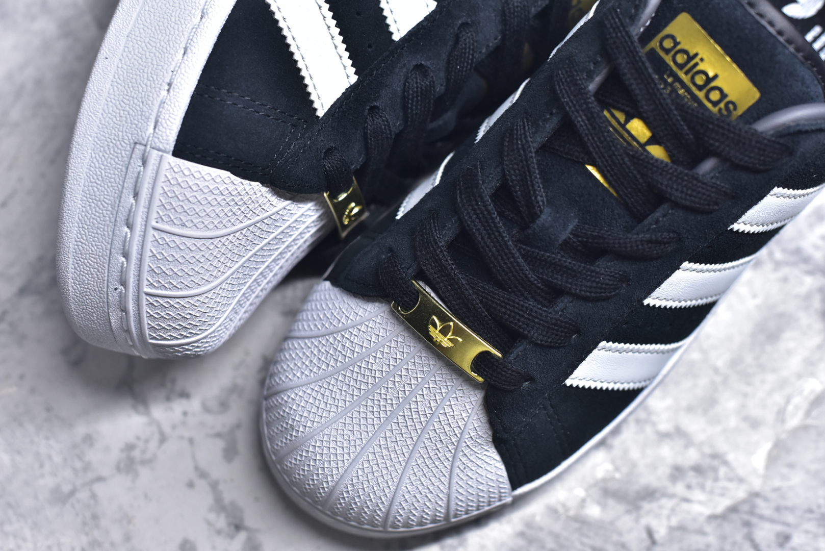 图片[8]-#阿迪达斯/三叶草Adidas Originals Superstar XLG 贝壳头系列低帮厚底松糕经典百搭休闲运动板鞋“皮革黑金LOGO”ID4657 尺码：39⅓ 40 40⅔ 41⅓ 42 42⅔ 43⅓ 44 45-选品中心