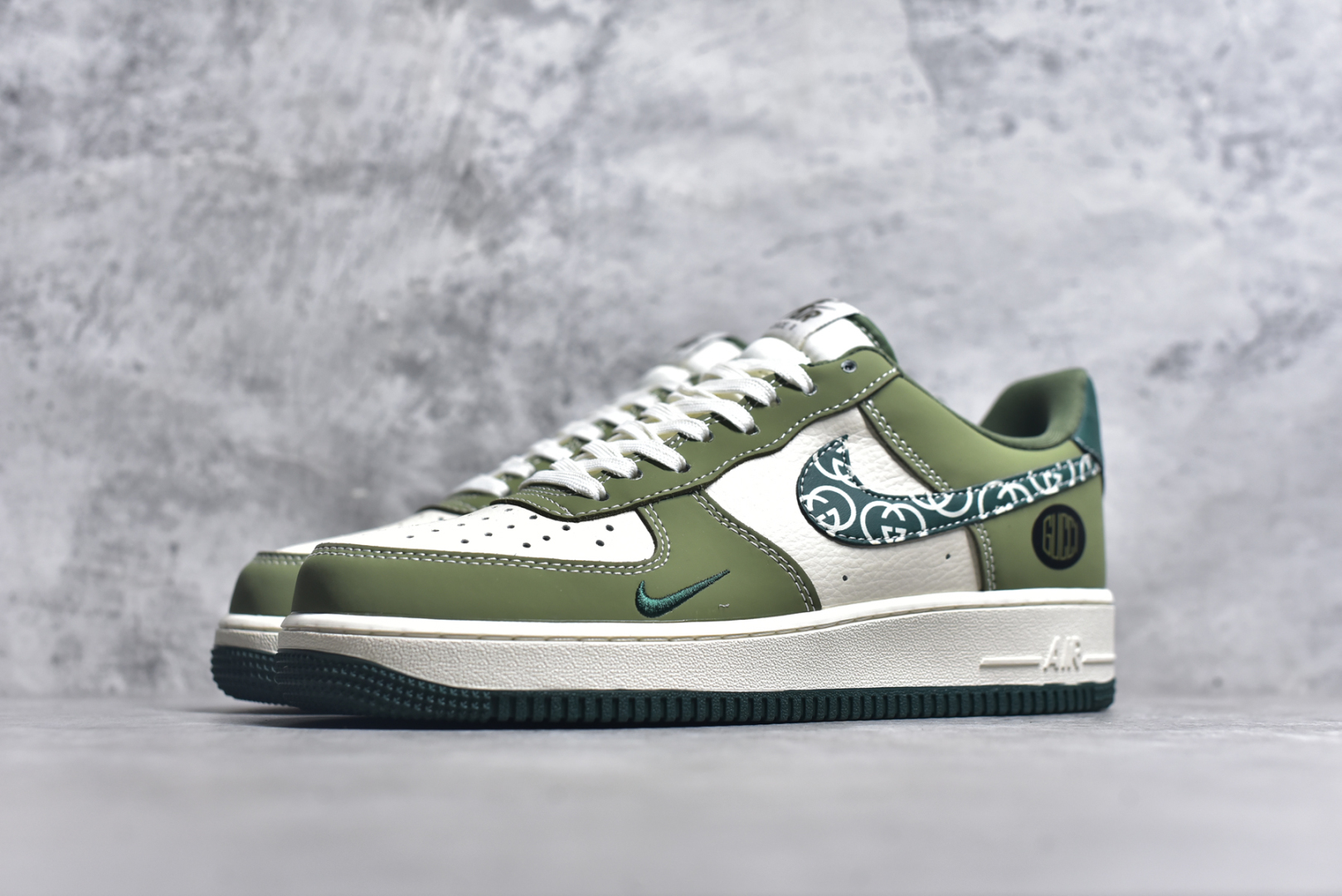 图片[2]-#Nike Air Force 1\’07 Low 古驰联名 绿腰果花勾 空军一号低帮休闲板鞋 KK1988-063 #原楦头原纸板 原装鞋盒 定制五金配件 内置全掌气垫 原厂鞋底 尺码：36 36.5 37.5 38 38.5 39 40 40.5 41 42 42.5 43 44 44.5 45 9.D4-选品中心