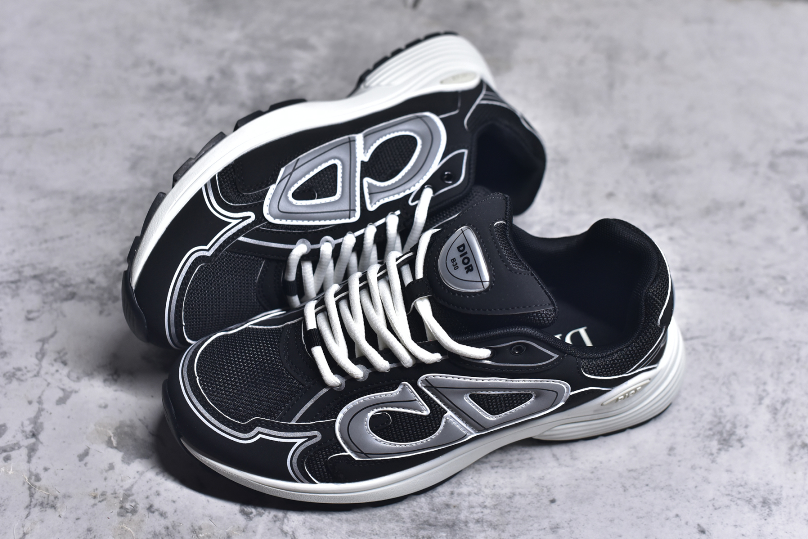 图片[7]-#法国高奢时装品牌·迪奥/Dior B30 Low-Top Sneaker B30系列低帮经典老爹风系带复古休闲运动慢跑鞋“皮革浅灰白” DIO-R B30 黑咖色 3SN279ZMB-H969 尺码：36-45-选品中心