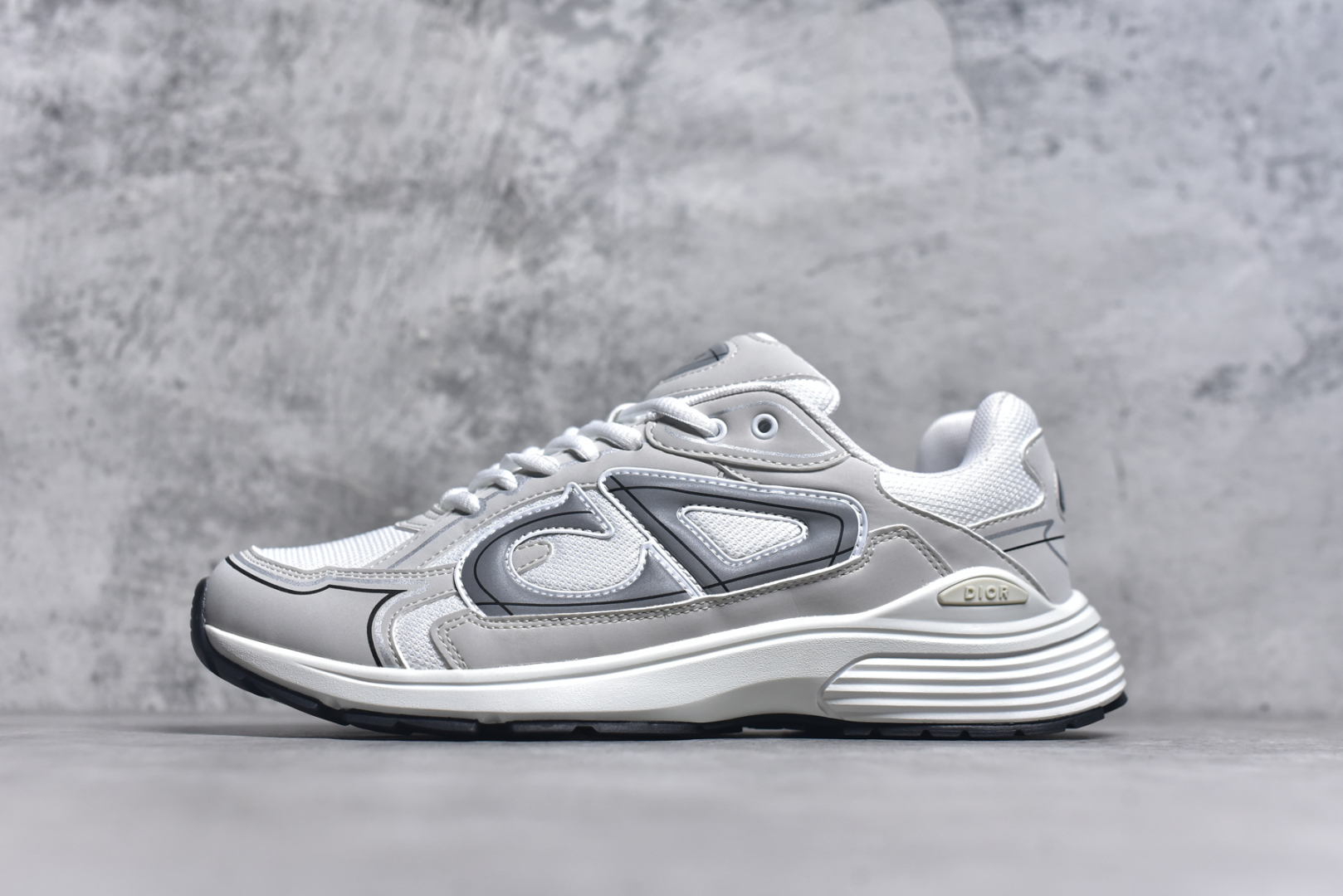 #法国高奢时装品牌·迪奥/Dior B30 Low-Top Sneaker B30系列低帮经典老爹风系带复古休闲运动慢跑鞋“皮革浅灰白” DIO-R B30 白色 3SN279ZND-H000 尺码：36-45-选品中心