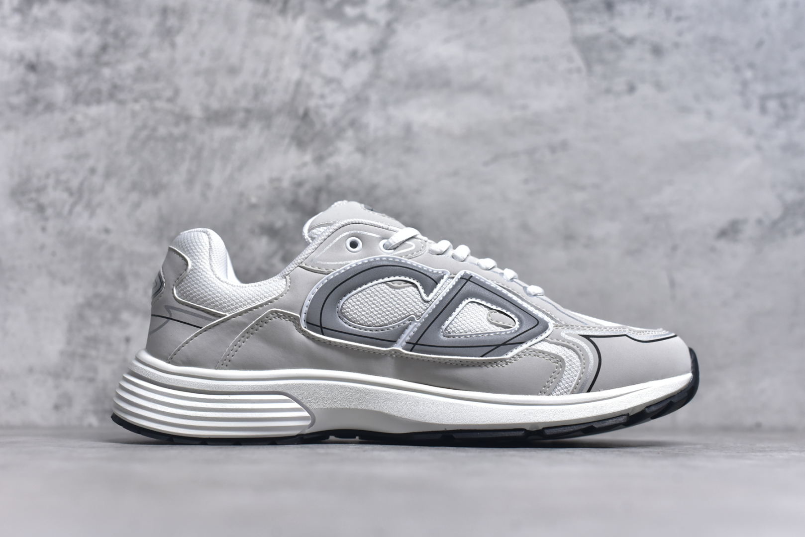 图片[3]-#法国高奢时装品牌·迪奥/Dior B30 Low-Top Sneaker B30系列低帮经典老爹风系带复古休闲运动慢跑鞋“皮革浅灰白” DIO-R B30 白色 3SN279ZND-H000 尺码：36-45-选品中心