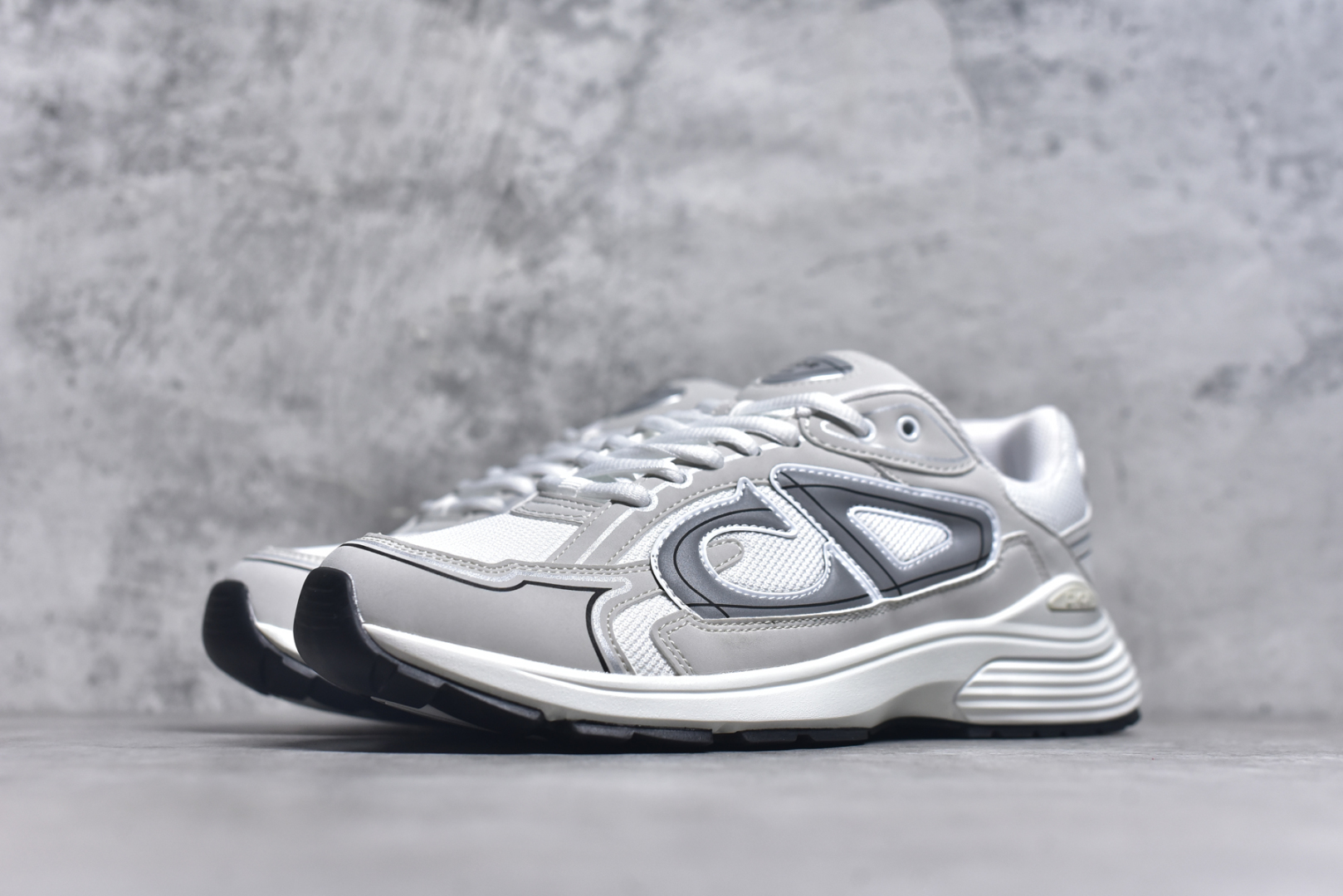 图片[2]-#法国高奢时装品牌·迪奥/Dior B30 Low-Top Sneaker B30系列低帮经典老爹风系带复古休闲运动慢跑鞋“皮革浅灰白” DIO-R B30 白色 3SN279ZND-H000 尺码：36-45-选品中心