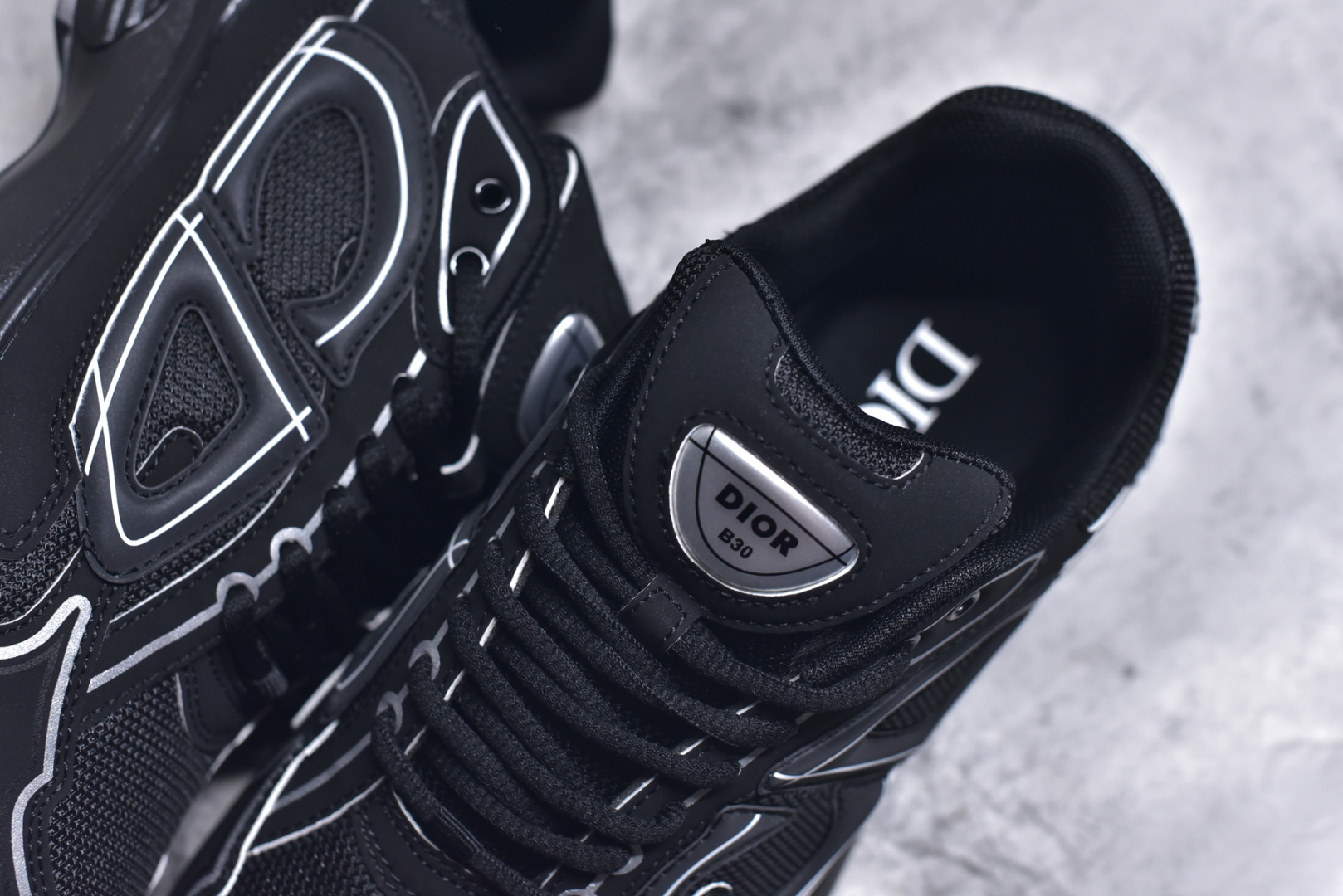 图片[9]-#法国高奢时装品牌·迪奥/Dior B30 Low-Top Sneaker B30系列低帮经典老爹风系带复古休闲运动慢跑鞋“皮革浅灰白” DIO-R B30 黑色 3SN279ZRF90041 -H900 尺码：36-45-选品中心